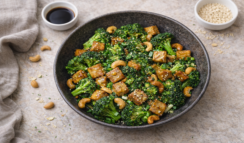 salteado de brócoli con tofu